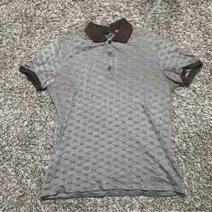 Gucci Monogram Gray Polo Shirt Size Medium